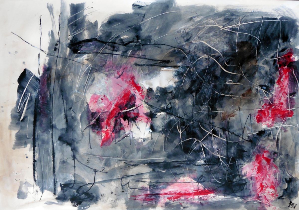 Lyrisch abstract – acryl op papier – 2015